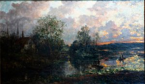 Landschaft mit einem kleinen Boot