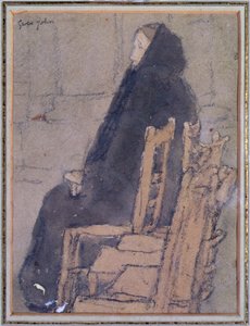Alte Frau in einem schwarzen Schal