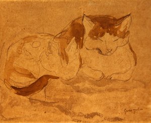 Schlafende Katze von Gwen John