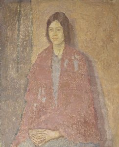 Junge Frau in einem roten Schal, ca. 1912 von Gwen John