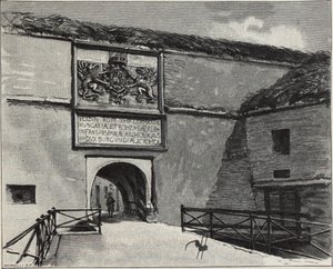 Das Tor der alten Festung in Komárno, 1890er Jahre