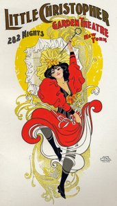 Unterhaltung. Tanz. Cancan-Tänzerin. Plakat von H.A. Thomas für eine Show im Little Christopher Theatre, New York, USA, um 1895