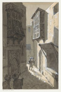 Mann mit Gepäck auf einer Straße von H.C. Louwerse (signed by artist)