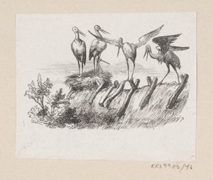 Illustration zu "Die Störche" in H.C. Andersen, "Märchen und Geschichten", Band 1 von H.P. Hansen