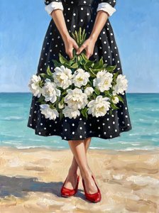 Eine Frau am Strand