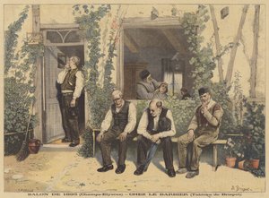 Chez le barbier (Beim Barbier) von H. Brispot