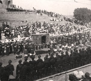 Ein Staatspalankin in einer königlichen Prozession, Delhi, Indien, 1912 von H. D. Girdwood