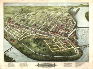 Vogelperspektive von Holyoke, Mass.: 1877