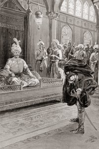 Sir Anthony Shirley besucht den Hof von Schah Abbas dem Großen, Persien im Jahr 1599, aus Hutchinsons Geschichte der Nationen, veröffentlicht 1915 von H. M. (after) Burton