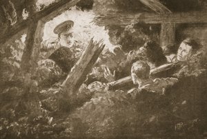 Leutnant C.F.H. Calvert entdeckt und rettet zwei Männer aus einer eingestürzten Minengalerie