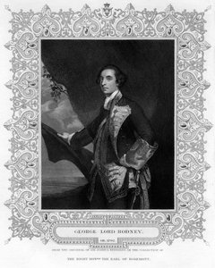 Admiral George Brydges Rodney 1719-1792, 1. Baron Rodney, 19. Jahrhundert von H. Robinson