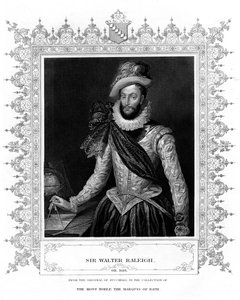 Sir Walter Raleigh, Schriftsteller, Dichter, Höfling und Entdecker, 19. Jahrhundert von H. Robinson