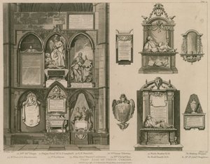 Westseite der Poets Corner, Westminster Abbey, London von H. Villiers