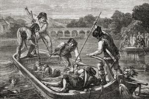 Das Ertrinken in der Loire während der Schreckensherrschaft von H. de la (after) Charlerie