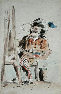 Karikatur eines Künstlers von Hablot Knight Browne