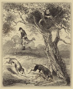 Dick Turpin von Bluthunden gejagt von Hablot Knight Browne