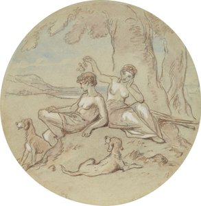 Eines von achtzehn Designs für eine Serie von Platten, die Venus und Adonis illustrieren