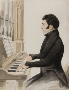 Tom Pinch spielt die Orgel in Salisbury von Hablot Knight Browne