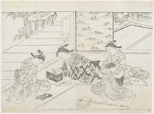 Drei Prostituierte in einem Zimmer von Hanabusa Shigenobu