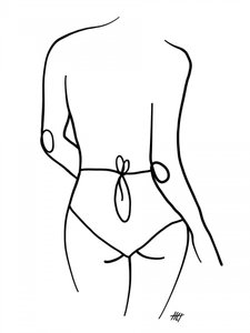Eleganter Rücken Linienkunst