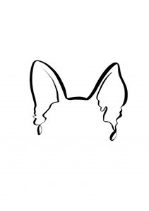 Minimalistischer Hund mit Katzenohren
