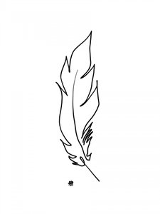 Minimalistischer Federumriss von Hanna Lee Tidd