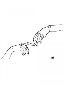 Minimalistische Handberührung von Hanna Lee Tidd