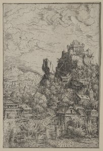 Landschaft mit einem Schloss, 1553 von Hanns Sebald Lautensack