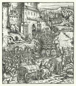Die Eroberung der Stadt Tongeren von Hans (after) Burgkmair