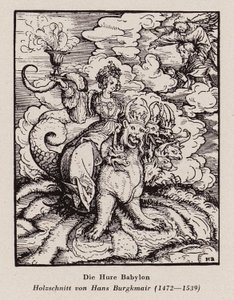 Die Hure Babylon (Holzschnitt)