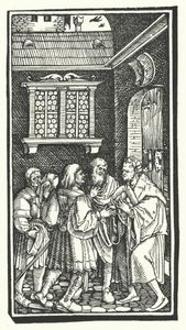 Holzschnitt aus De Remediis Utriusque Fortunae (Heilmittel für Glück und Unglück) von Petrarca (Gravur) von Hans (after) Burgkmair