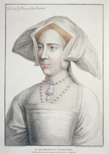 Porträt der Lady Mary nach Queen (1516-58) graviert von Francesco Bartolozzi (1727-1815) 1796 von Hans (after) Holbein the Younger