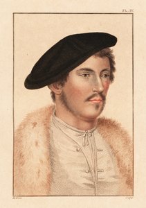 Porträt eines unbekannten Mannes, Hof von König Heinrich VIII, ca. 1532 von Hans (after) Holbein the Younger