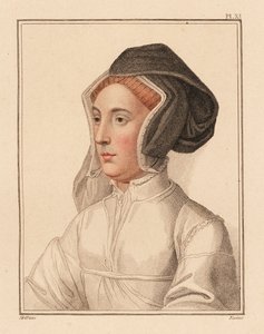 Porträt einer unbekannten Frau vom Hofe König Heinrichs VIII., 1812 (Gravur)