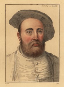 Sir George Carew, englischer Soldat, Admiral unter Heinrich VIII., 1812 (Gravur) von Hans (after) Holbein the Younger
