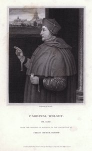 Thomas Wolsey, englischer Politiker, Erzbischof und Kardinal der katholischen Kirche (Gravur)
