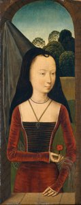 Junge Frau mit Nelke, ca. 1485-90 von Hans (attr.to) Memling