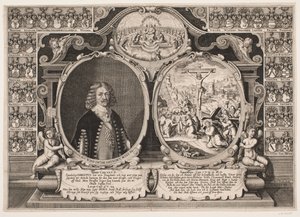 Niels Windet zu Grundet und eine Darstellung von Christus am Kreuz
