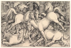 Gruppe von sieben Pferden, 1534