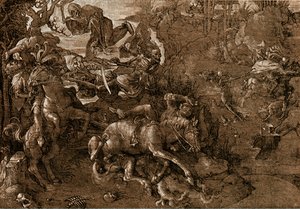 Schlacht der Ritter mit dem Tod von Hans Baldung Grien