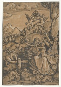Maria mit Kind und acht Engeln in einer Landschaft von Hans Baldung Grien