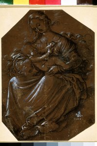 Jungfrau mit Kind, Zeichnung von Hans Baldung (1484-1545) 16. Jahrhundert, Puschkin-Museum, Moskau von Hans Baldung Grien