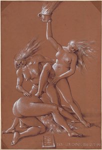 Neujahrsgruß mit drei Hexen von Hans Baldung Grien