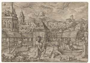 Bathseba erhält die Nachricht von Uria (Das Leben von David) von Hans Bol