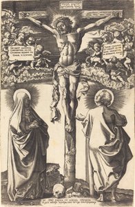 Christus am Kreuz mit der Jungfrau und dem Heiligen Johannes von Hans Brosamer