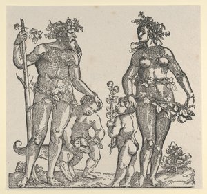 Wilder Mann und wilde Frau, 1545 von Hans Guldenmond