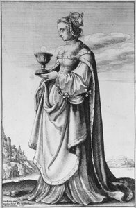 St. Barbara, geätzt von Wenceslaus Hollar, 1647 von Hans Holbein der Jüngere
