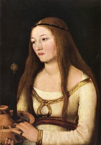 Katharina Schwarz mit den Attributen ihrer Namensheiligen von Hans Holbein the Elder
