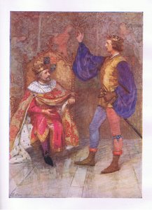Und ich werde hunderttausend Tode sterben, bevor ich das kleinste Stück dieses Gelübdes breche (König Heinrich IV), aus Die vollständigen Werke von Shakespeare, veröffentlicht von George Harrap & Co Ltd, 1920er Jahre von Hans Holbein der Jüngere