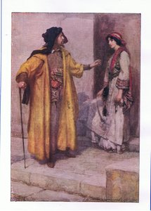 Hörst du mich, Jessica: Schließe meine Türen ab (Der Kaufmann von Venedig), aus Die vollständigen Werke von Shakespeare, veröffentlicht von George Harrap & Co Ltd, 1920er Jahre von Hans Holbein der Jüngere